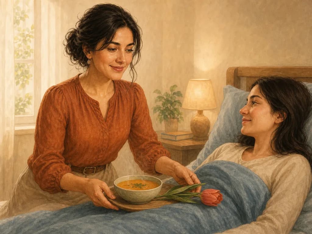Flashcard illustration for Geçmiş olsun (get well soon / may it pass)