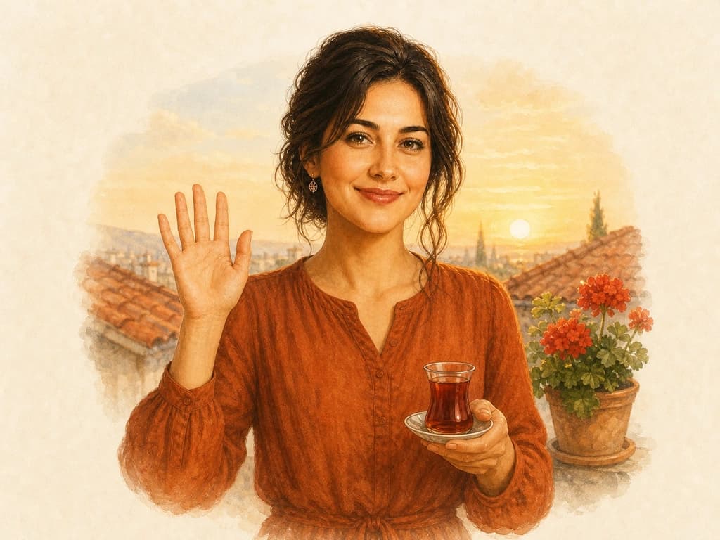 Flashcard illustration for Günaydın (good morning)