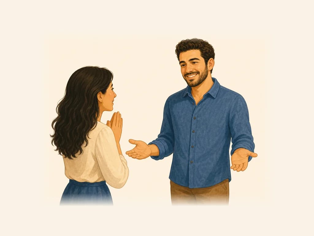 Flashcard illustration for Rica ederim (you're welcome)